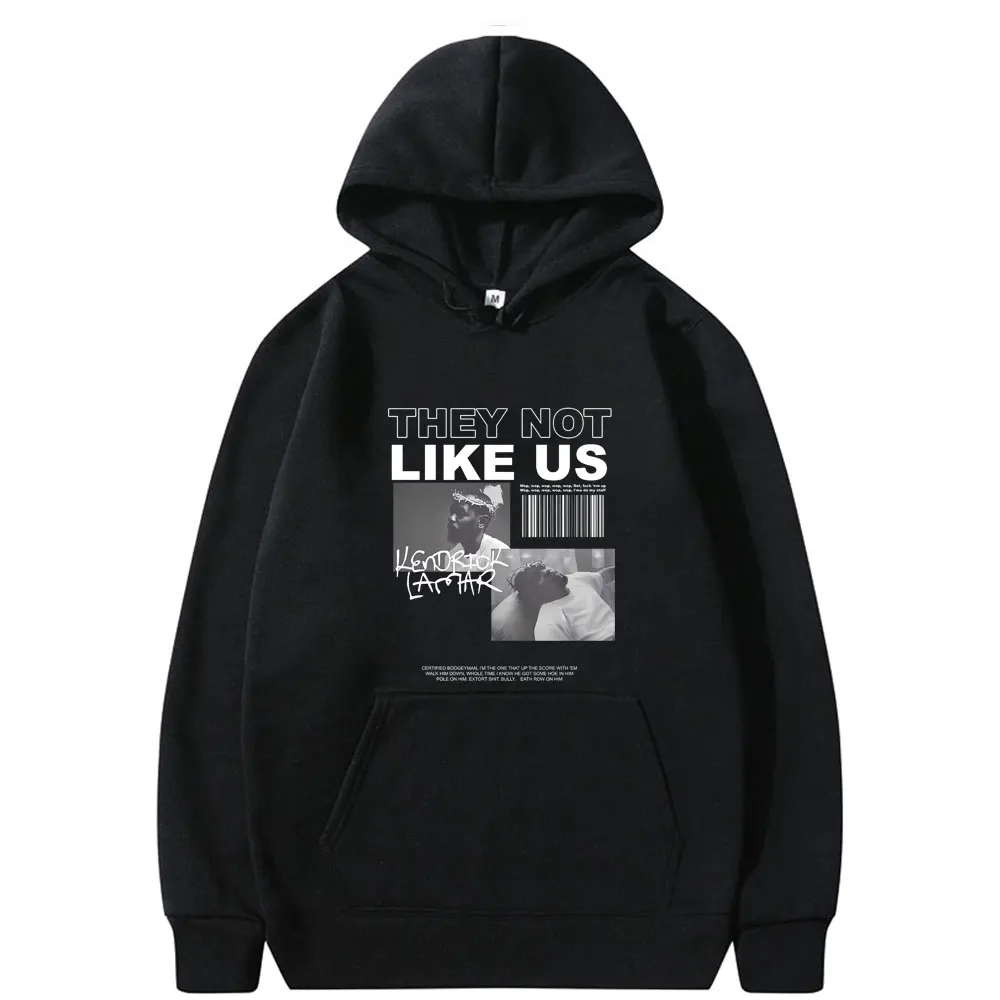 

Rapper Kendrick Lamar They Not Like Us Print Hoodie Male Vintage Rap 90s Oversized Streetwear Men's Hip Hop Long Sleeve Hoodies