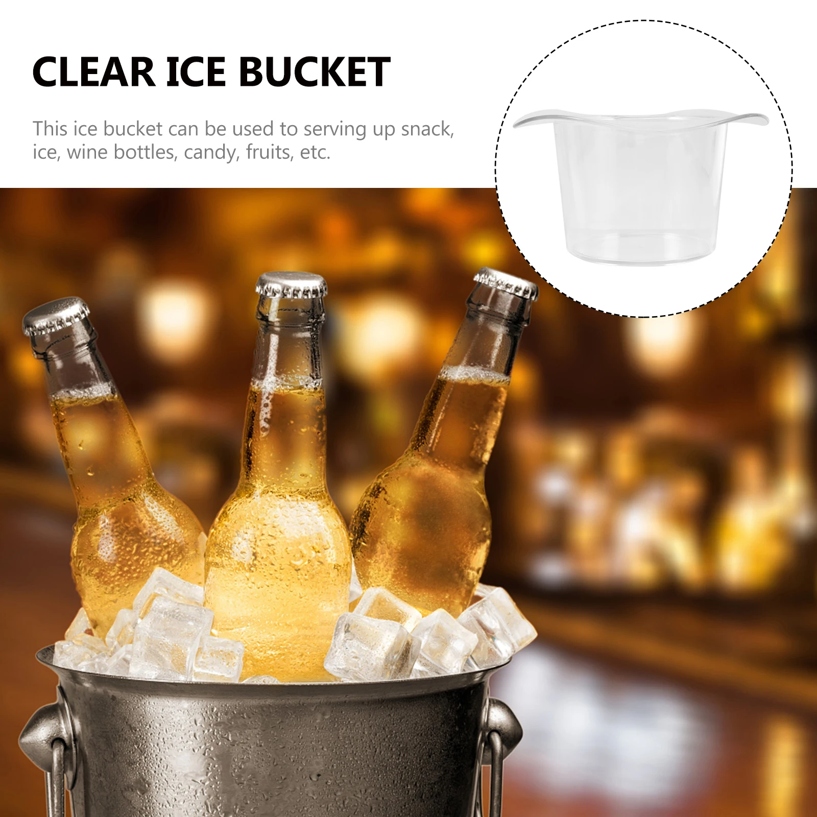 

Creative Acrylic Clear Ice Bucket For Party Bar Wine Cooling Large Capacity Ice Cube Bucket Smooth Design