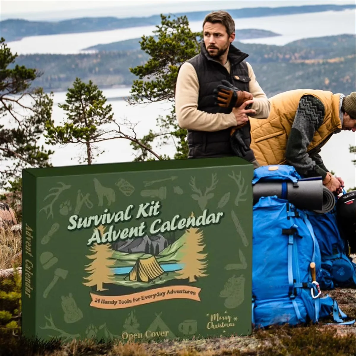 2025+ サバイバルキット 24日間 クリスマスカウントダウン クールな装備 2025 ツールセット ティーン向け ハイキング 男の子 キャンプ愛好家 アウトドア