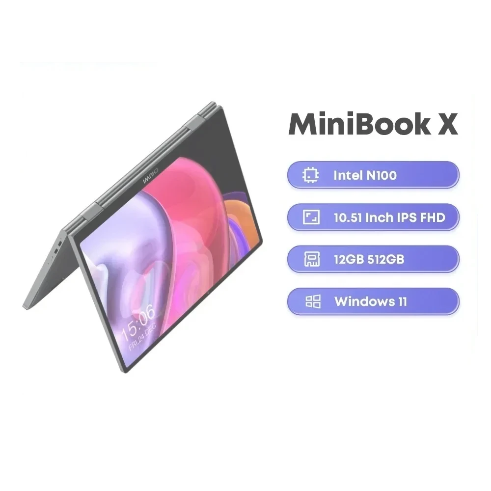 MiniBook X 2 In 1 Laptop Tablet Intel N100 10.51