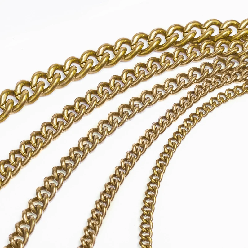 1 Meter Solid Brass Twisted Chain Keychain Wallet Chain Metal Leather Craft Bag Strap Chain Jewelry Making Accessories