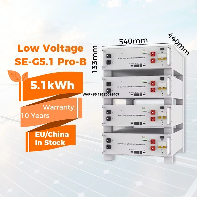 

SE-G5.1 Pro-B Low Voltage Lithium Batter LiFePO4 51.2v 100Ah Stackable Lithium Batteries for Home Use
