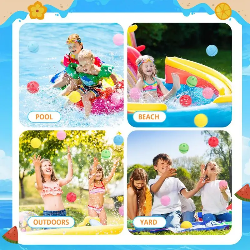 Waterballonnen voor kinderen 6PCS siliconen kleurrijke waterballonballen Set gloeit in het donker Water spelen voor kinderen Hete zomerspeelgoed voor