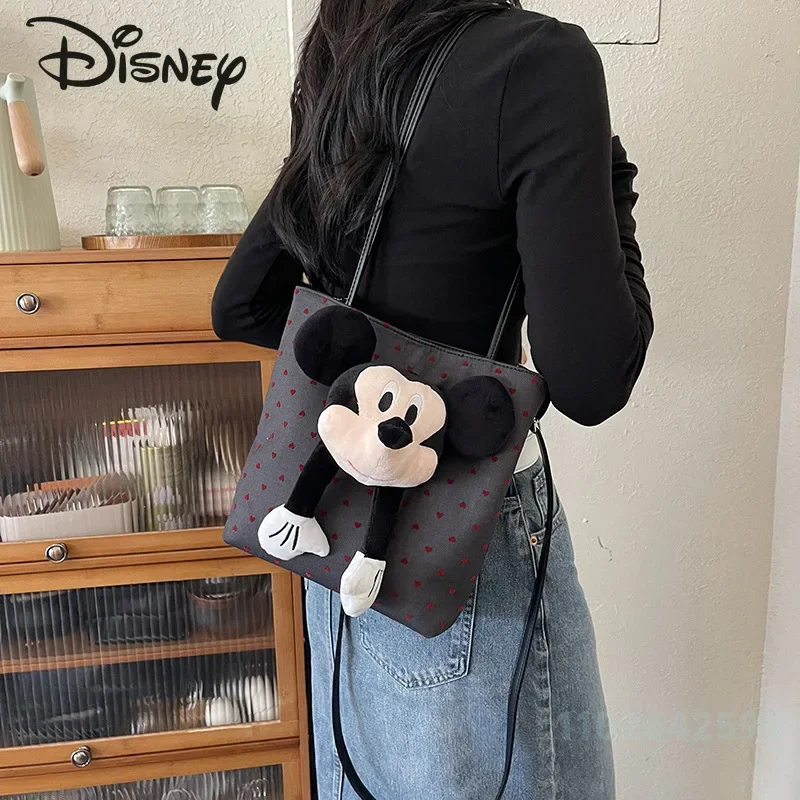 Disney 2024 New Doll Handheld Women's Bag Fashion High Quality Women's Shoulder Bag Cartoon Large Capacity Women's Crossbody Bag