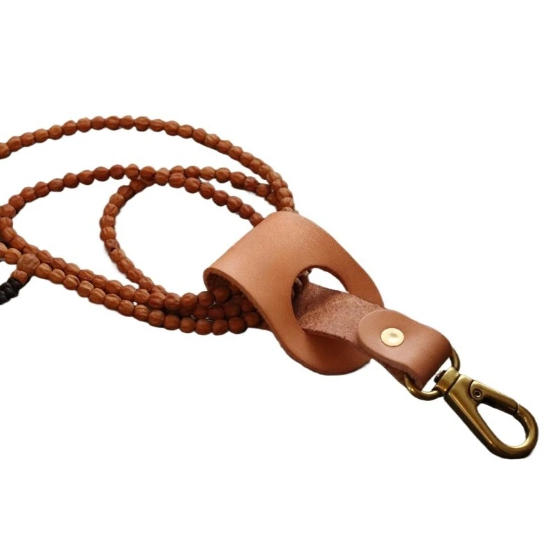 For Handmade, Tochigi Cowhide Classic Primary Color Bead String Waist Hanging Bead String Storage Hook Keychain