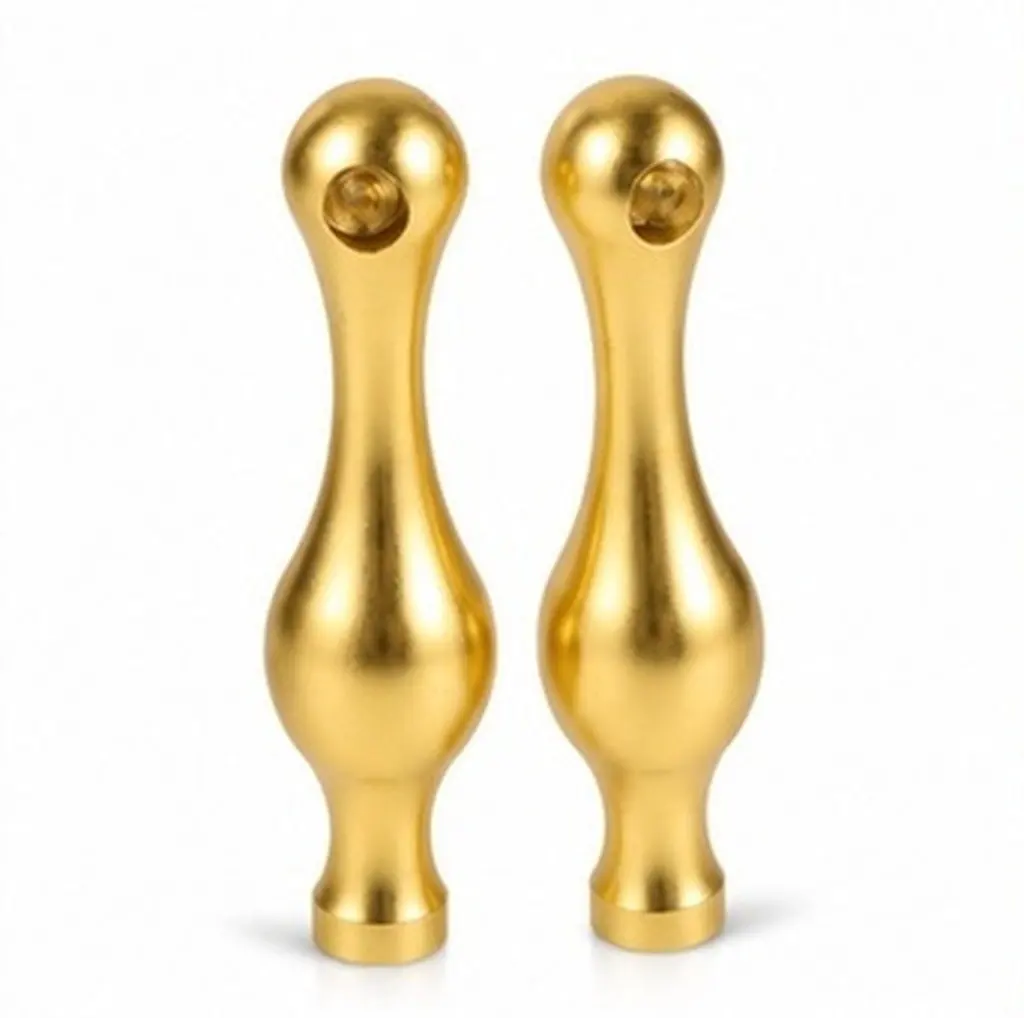 2Pcs Bowling Shape Shelf Rail Connectors Metal Post End Caps Decorative Furniture Hardware for Bar Cart Cabinet Glass Gallery