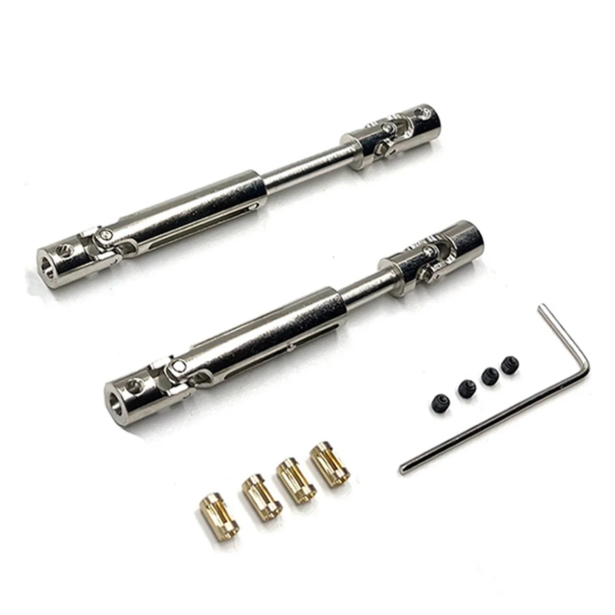 4set MN78 Metal Drive Shaft CVD Driveshaft with 3mm to 4mm Shaft Sleeve for MN78 MN-78 MN 78 1/12 RC Car Upgrade Parts