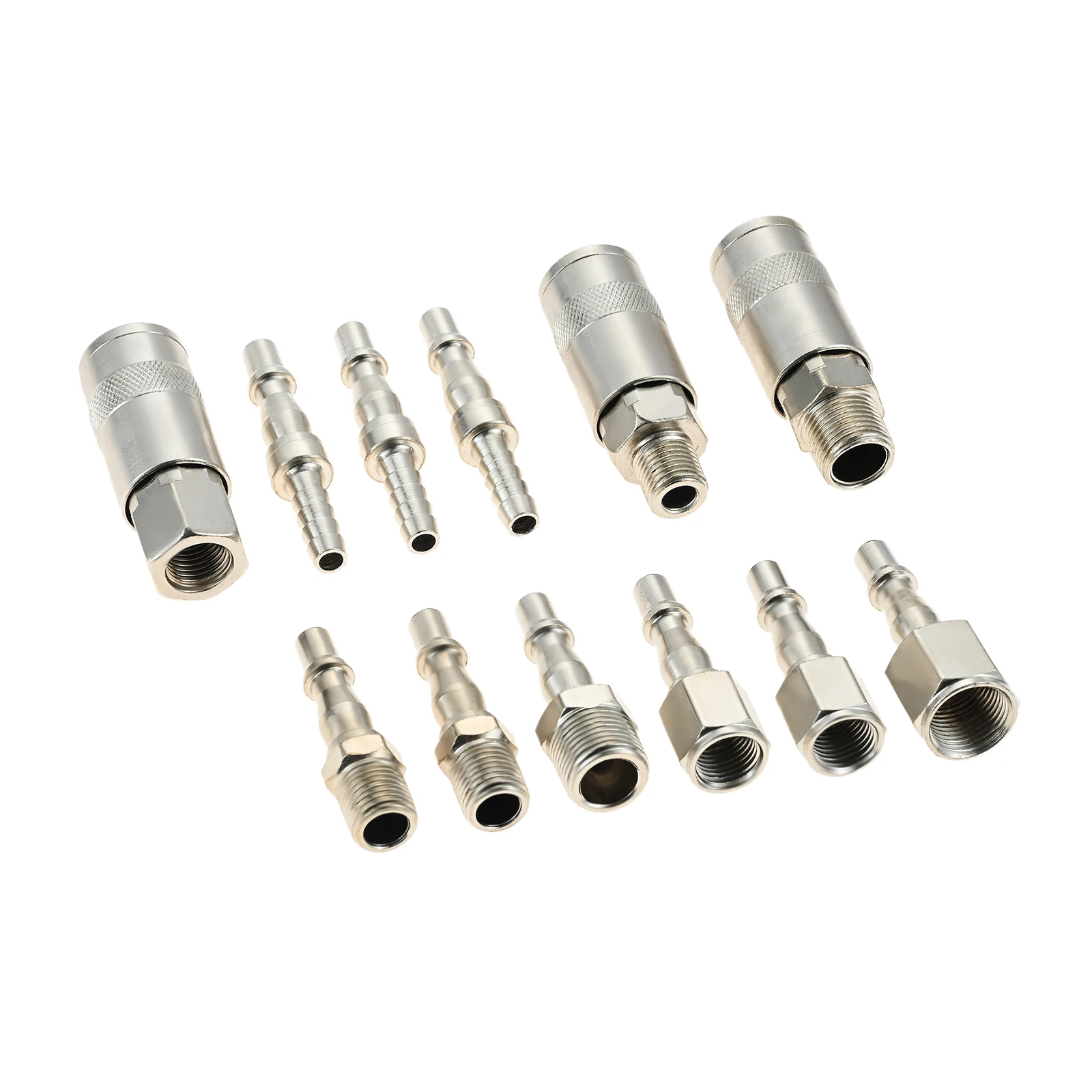 

12Pcs Air Line Hose Compressor Fitting Connector Quick Release Set 1/4 3/8 BSP Fit for PCL Vertex Airflow Rectus 19 Fittings