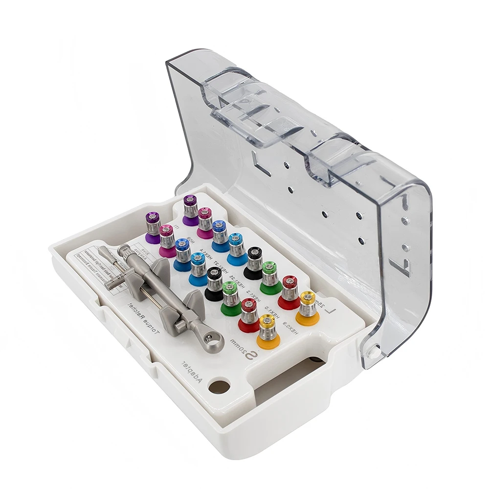 

1 SET High Quality Screwdriver Tools Dental Implant Torque Wrench Ratchet 10-70NCM with Drivers & Wrench Kit