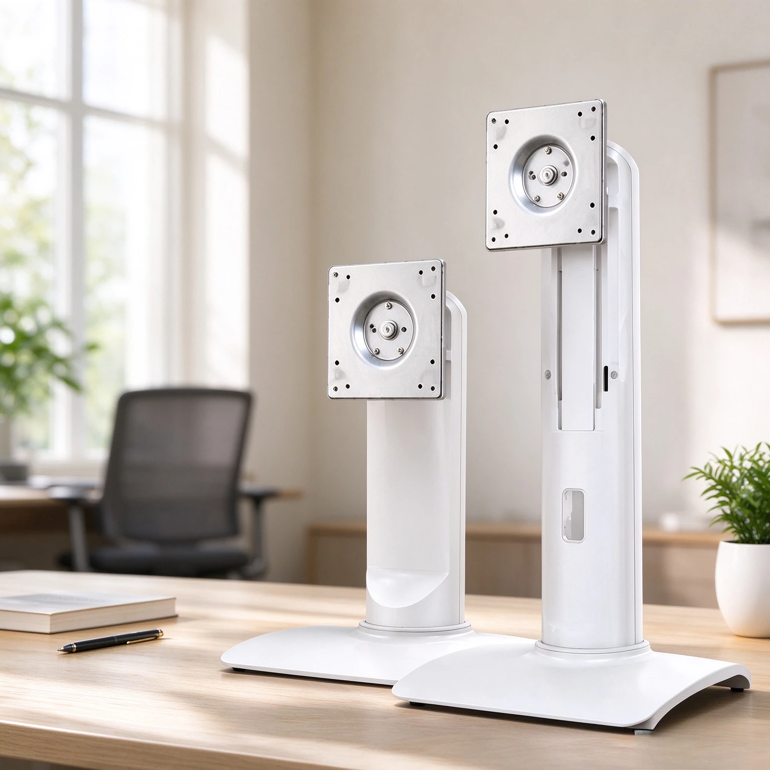 Height Adjustable Monitor Stand, Portrait or Landscape Rotation, Anti-Sag Support, Two Mounting Options, No Need to Remove Base