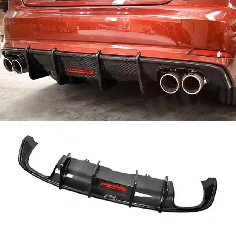 Carbon Fiber Rear Lip Diffuser Spoiler for Audi A5 B85 Sline S5 2012-2016 Rear Bumper Protect Guard Spoiler Car Styling