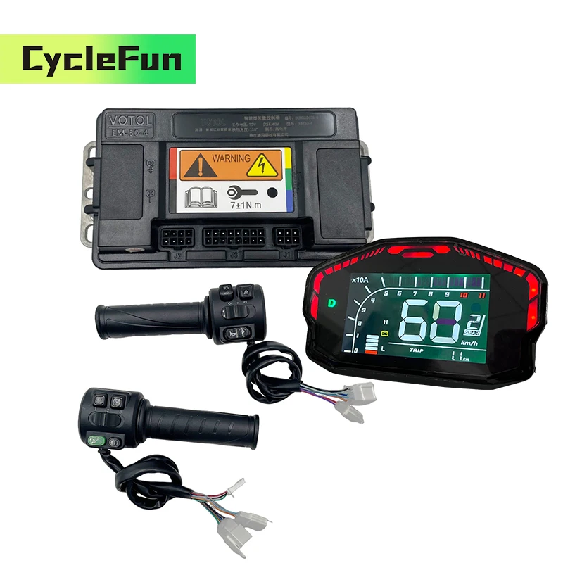 

Votol EM50-4 Brushless DC Controller With DKD Display and T08 Throttle For QS Wheel PMSM Motor Electric ATV Motorcycle Scooter