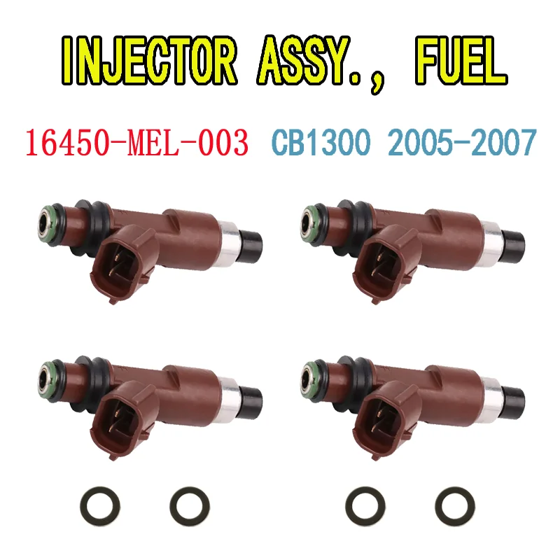 4pcs Fuel Injector Assy 16450-MEL-003 For HONDA CB1300 CB1300A CB1300S CB1300SA 2005-2007 16450MEL003