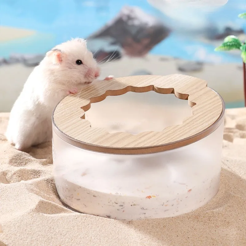 Hamster Bathtub Transparent Hamster Bathroom Stable Spacious High Fence Anti-leak Bathtub Box Sand Bath Pet Accessories 햄스터