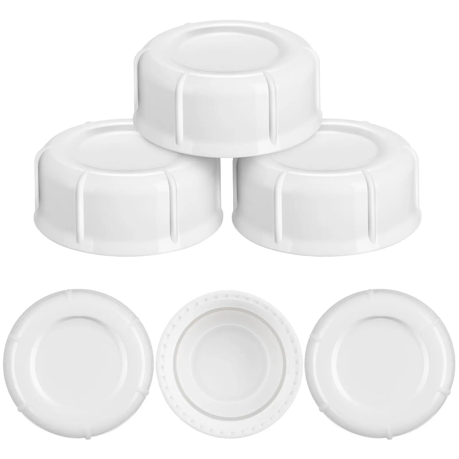 

6pcs Milk Bottle Caps Pp Leak-Proof Screw-On Lids For Baby Feeding Bottles Replacement Cap Multi-Functional Protective Bottle