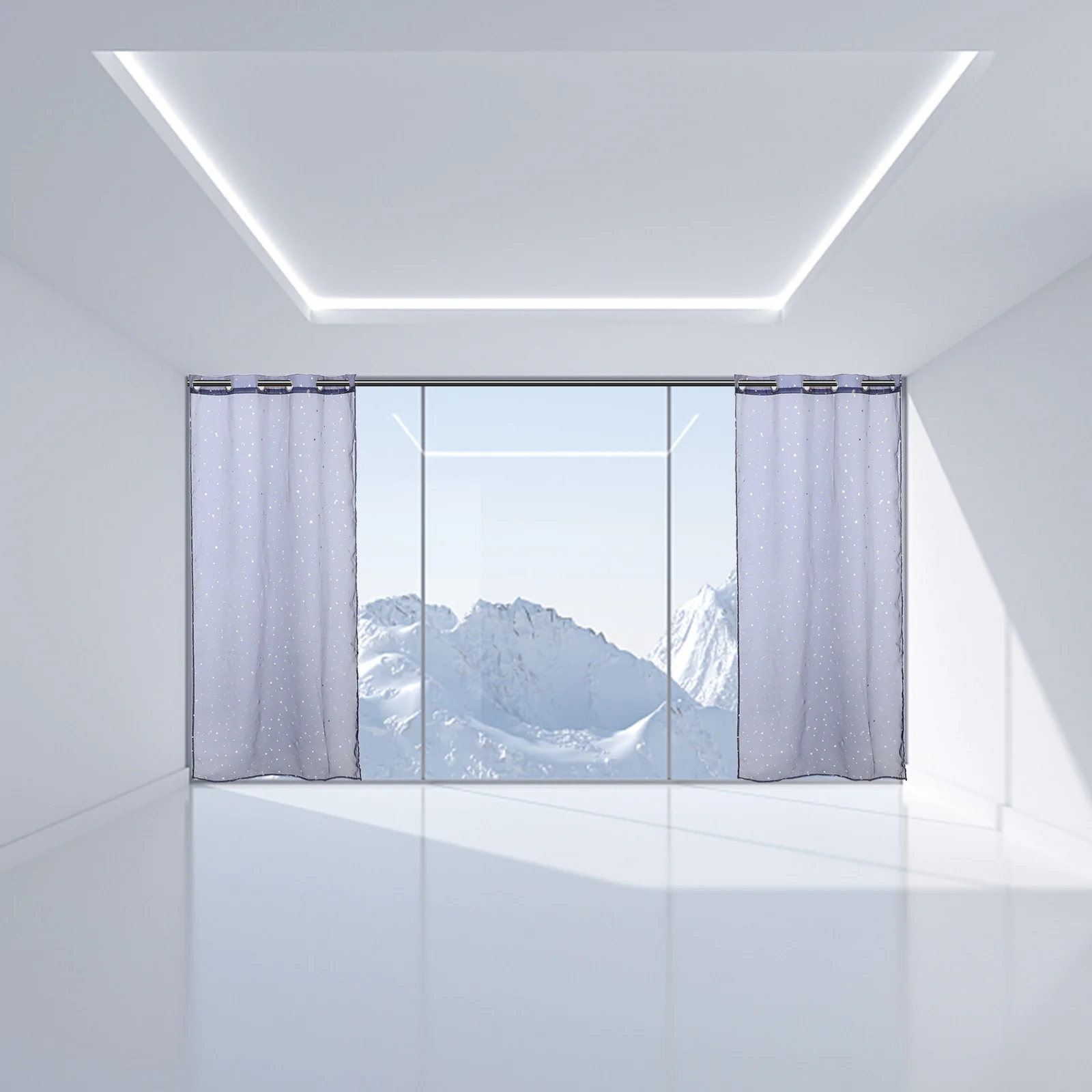 

Window Silver Sheer Curtains Navy Blue 100x200cm Voile Drapes for Home Bedroom Soft Sunlight Flow Window Sheer