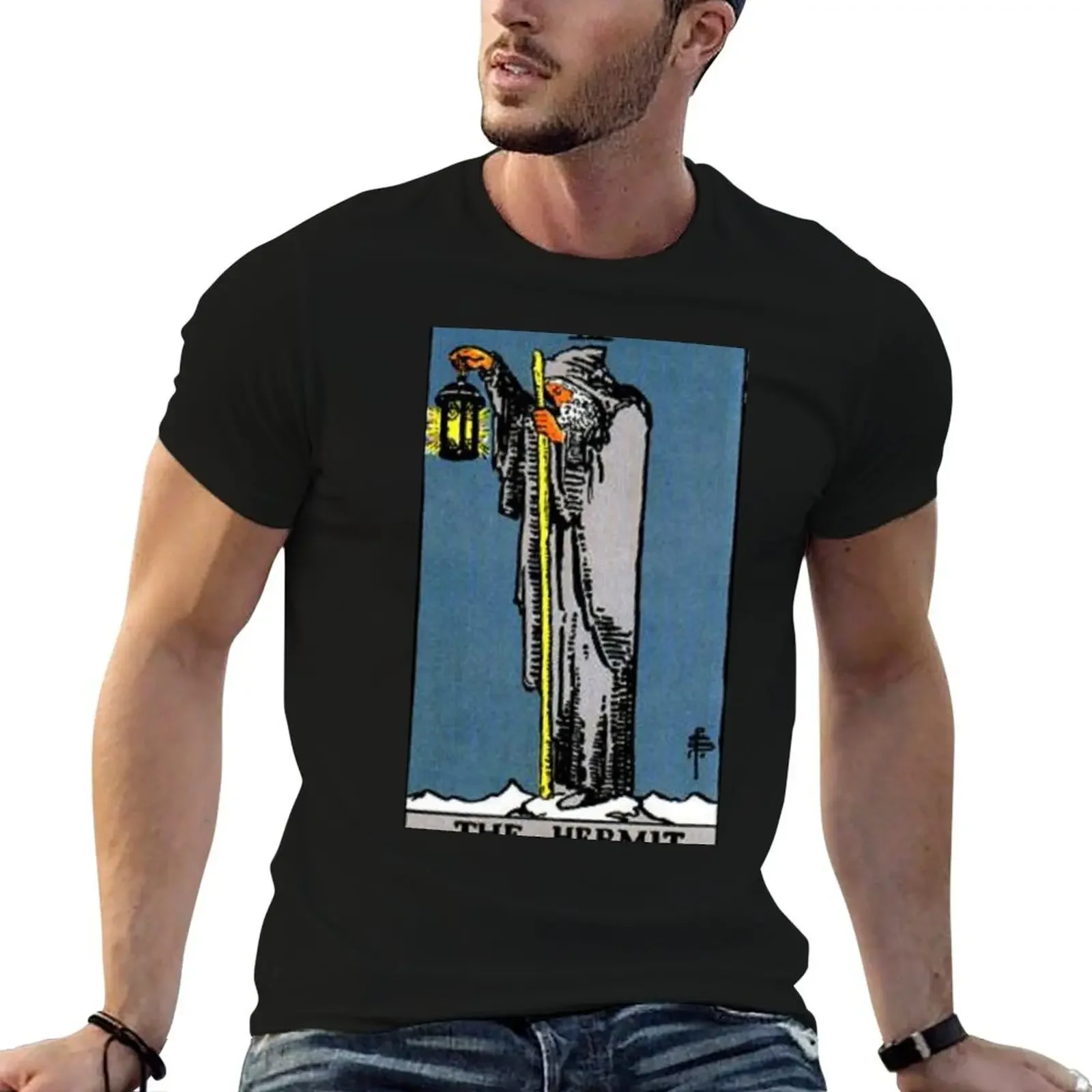 

The Hermit Tarot Baseball  Sleeve T-Shirt topping Anime t-shirt korean fashion custom shirt mens clothes