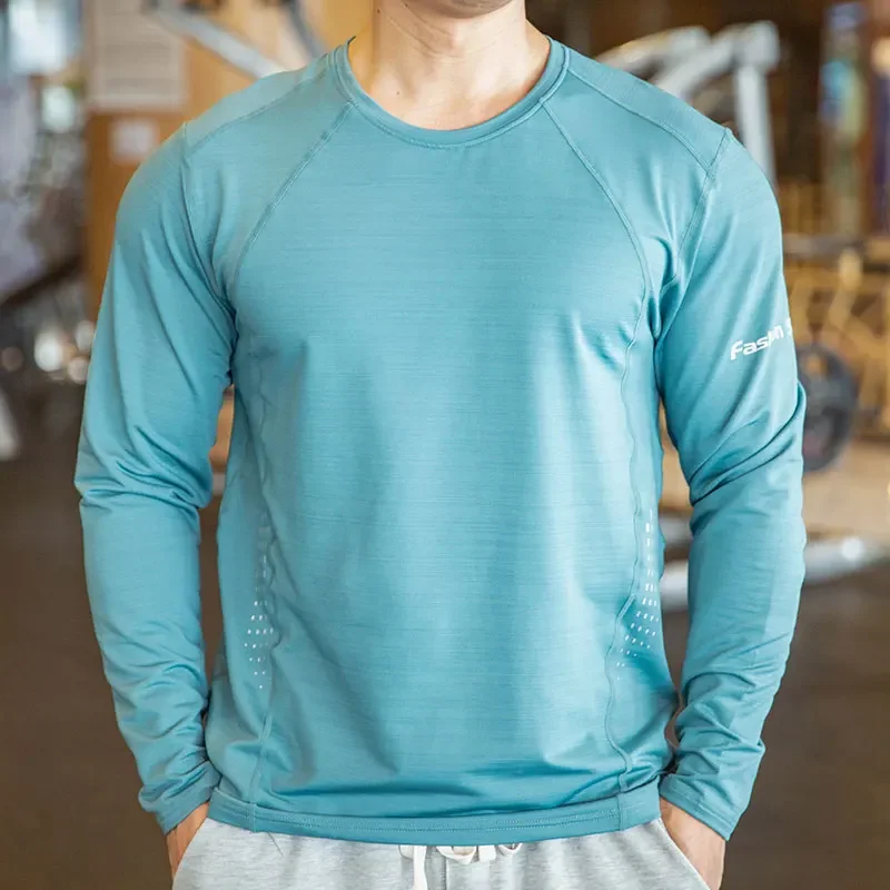 Camisas deportivas de compresión para hombre, sudadera elástica de Fitness, ropa deportiva de entrenamiento transpirable, Tops de entrenamiento de