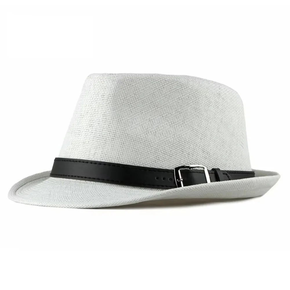 Trendy Summer Straw Hat British Retro Korean Style Sun Protection Hat Fashion Gentleman Jazz Hat Men Women
