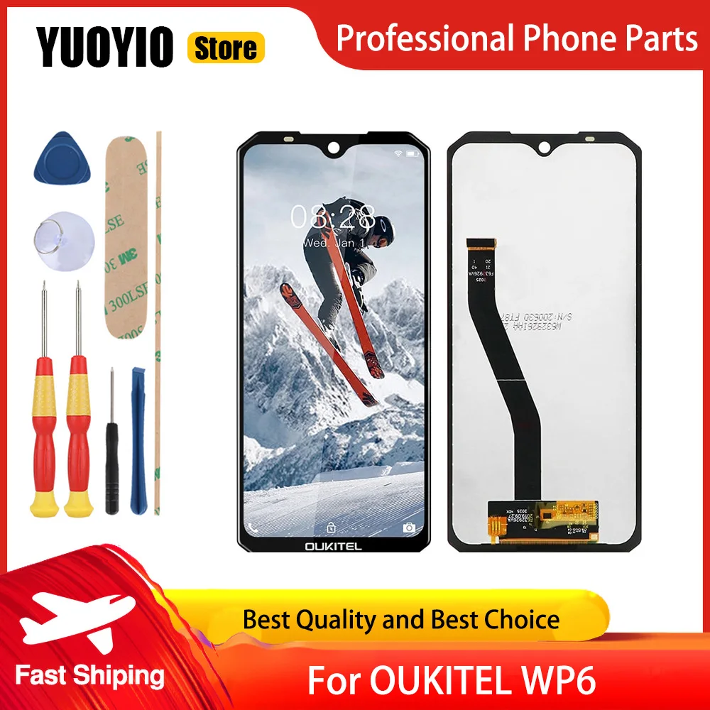 شاشة لمس LCD أصلية جديدة لهاتف Oukitel WP5 Oukitel WP5 Pro Oukitel WP6 قطع غيار مثالية أدوات مجانية