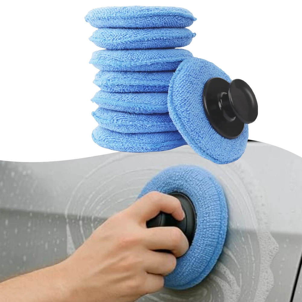 

7 шт., автомобильный восковой аппликатор, полировальная подушечка с ручкой для стеклянных и металлических поверхностей, полировальная губка, аксессуары