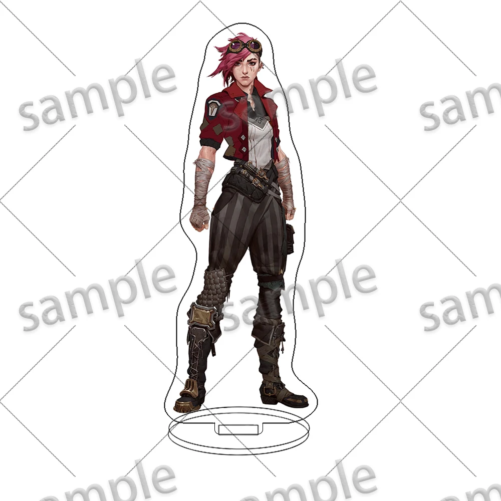Arcane League Of Legends Jinx Vi Anime Acrylic Stand Model Plate Keychain Desk Decoration Figure Display Ornaments Friends Gift view 3
