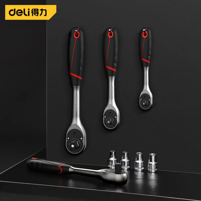 

Deli 72 Teeth Ratchet Spanner Professional Quick-release Sockets Spanner for Bicycles Car Multifunction Repair Hand Tools Wrench