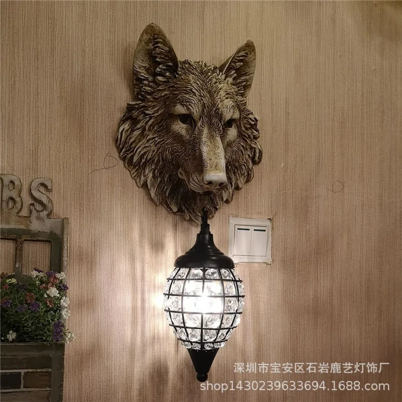 American country retro personality wall lamp bar cafe theme restaurant bed and breakfast inn resin decoration wall lamp