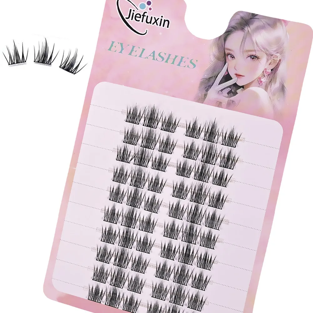 Soft Cross Wispy Manga Dolly Lashes 10 Rows Large Capacity Individual Cluster Lash Extensions Reusable Salon Makeup Supplies