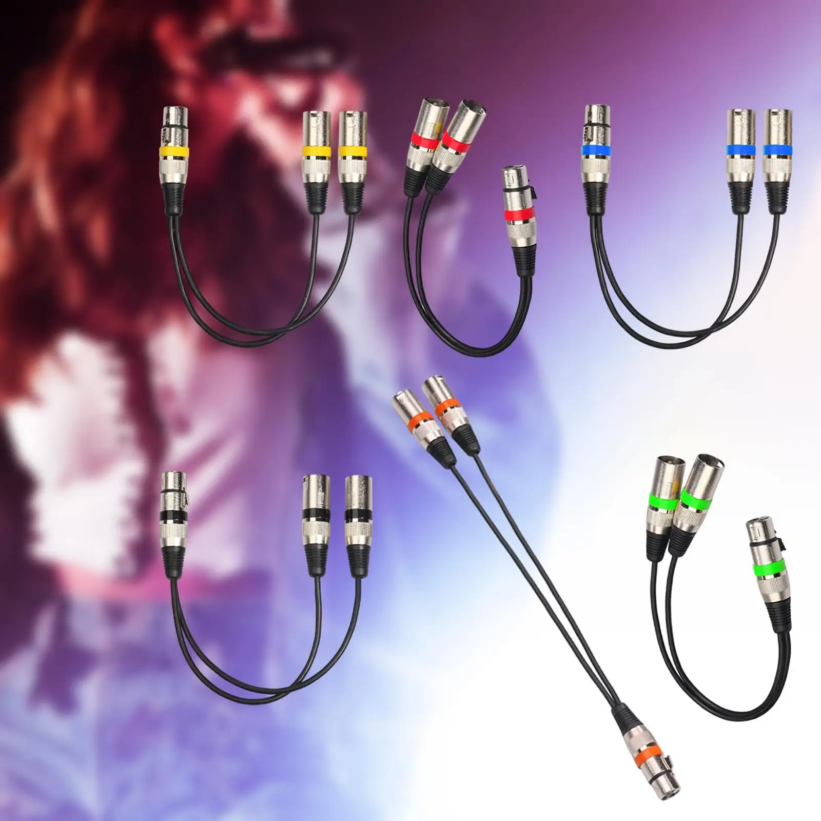 XLR Splitter Cable Balanced Microphone Y Cord Shielded Adapter for Studio Mixer KTV Speaker