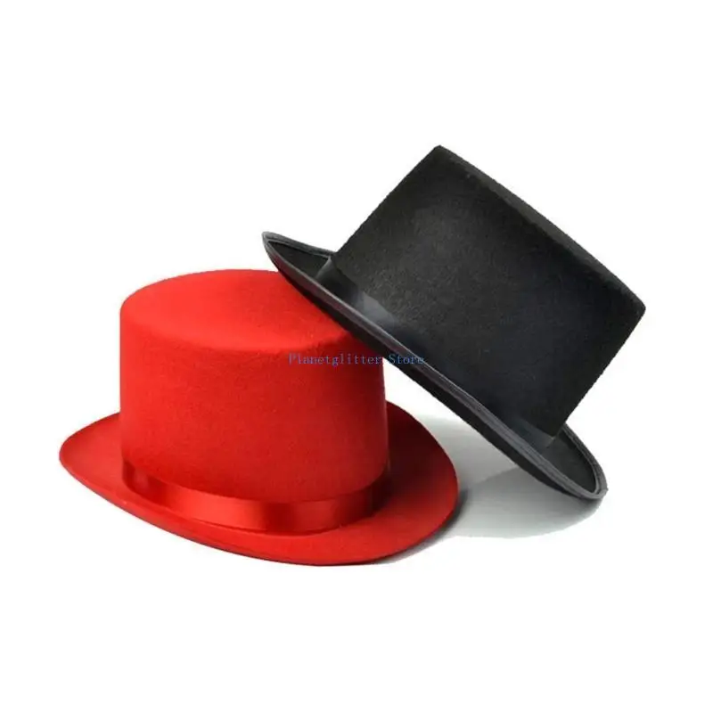 Chapeau en feutre uni 652B, chapeau magicien accessoire déguisement pour adultes enfants