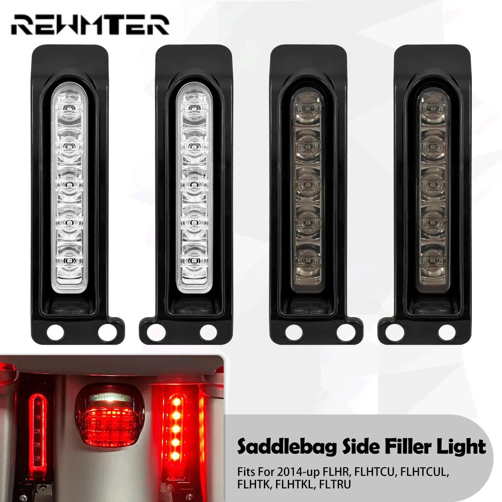 

Motorcycle LED Saddlebag Support Filler Light Rear Run Brake Turn Lamp For Harley Touring Electra Glide Ultra Limited 2014-2022