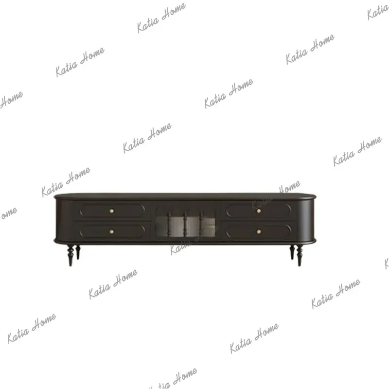 YJ Aesthetic Vintage Tv Cabinet Drawers Luxury Black 180Cm High Quality Tv Cabinet Clearance Sale Fernsehtisch Furniture Home
