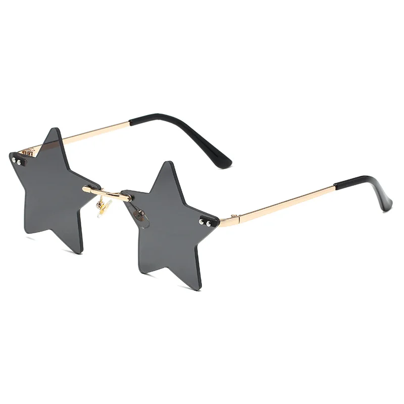 

New Personalized Five-Pointed Star Metal Sunglasses European and American Fashion Marine-Lens Sunglasses Cross-Border Funny Sun