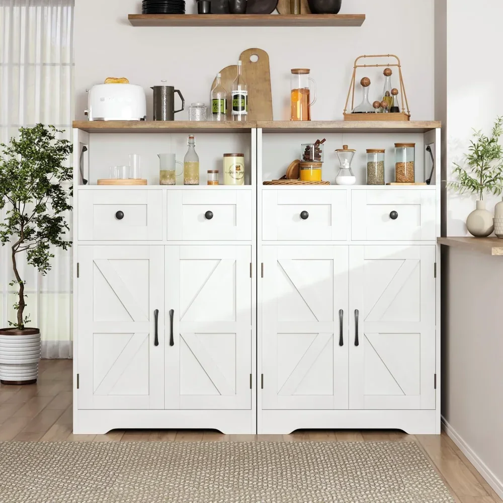 

Storage Cabinet with Doors and Drawers, Freestanding Kitchen Pantry Cabinet, Floor Storage Cabinet Hutch Cupboard