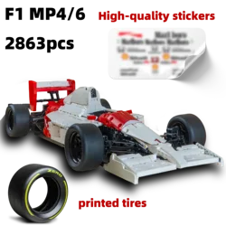 MOC-180921 F1 MP4/6 1:8 Scale Senna Building Blocks Car Model Formula one 42171 gift boy