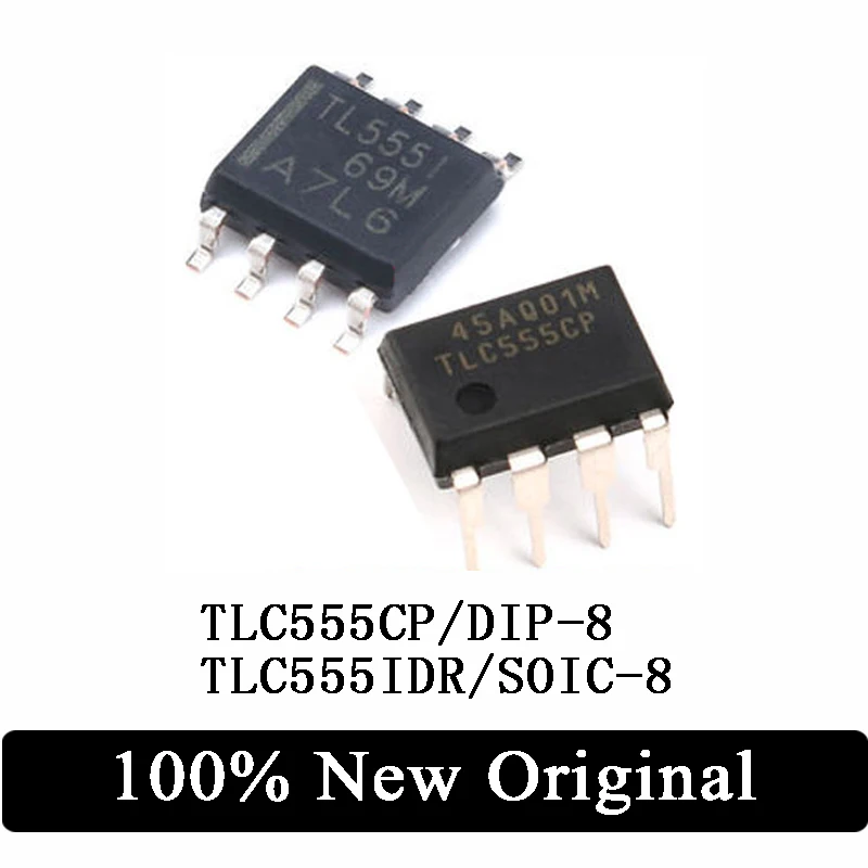 5Pcs 100% New Original TLC555CP DIP-8 TLC555IDR SOIC-8 LinCMOS TLC555 Single Timer Oscillator IC chip In Stock