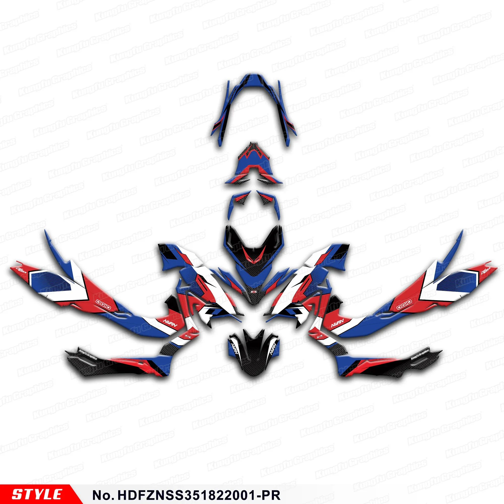 

Complete Graphics Adhesive Sticker for Honda FORZA NSS 350 NSS350 2018 2019 2020 2021 2022, Style No.HDFZNSS351822001-PR
