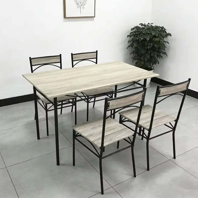 Wooden dining table and chairs Home kitchen Living room backrest table and chair set Multifunctional indoor table