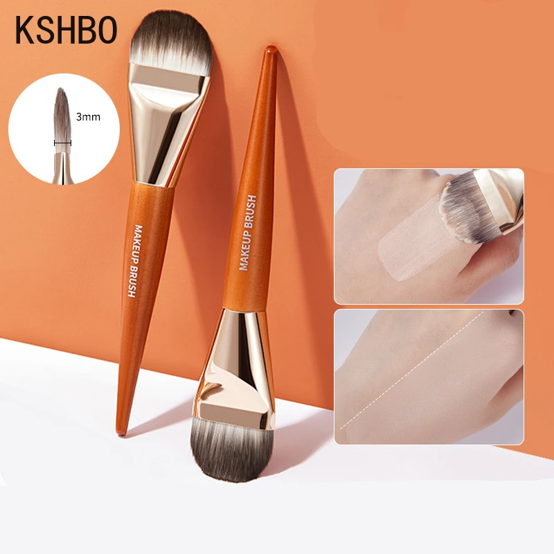 KSHBO Makeup Brushes Professional Brush Tongue Shaped Liquid Foundation Concealer Brush Women Face Base Makeup Beauty Tools