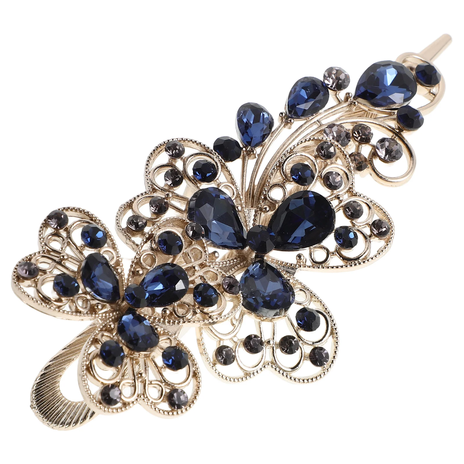 

Elegant Rhinestone Hair Clip Crystal Flower Snap Barrette Metal Hairpin Hair Accessories for Women Wedding Party