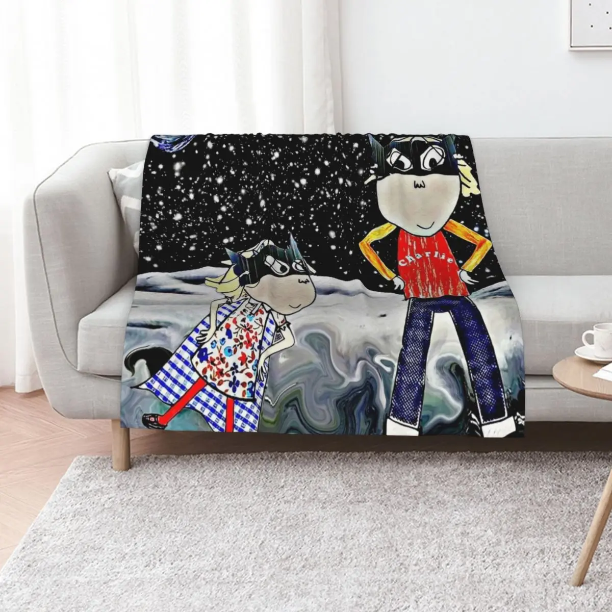 Charlie and lola Throw Blanket Warm Baby anime Decorative Sofa Blankets For Baby for winter Blankets