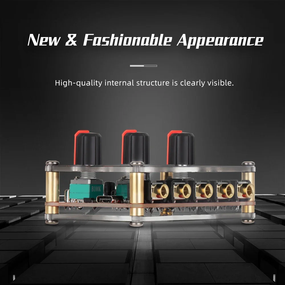 Mezclador de línea de 4 canales, consola mezcladora de sonido analógico portátil, mezclador estéreo de la más alta calidad de sonido, mini mezclador USB DC5V Power