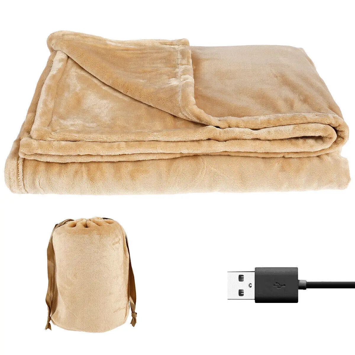 USB Heating Travel Machine Washable For Sofa Bed 3 Levels Portable Electric Blanket Winter Warm Soft Plush Car Shawl Camping