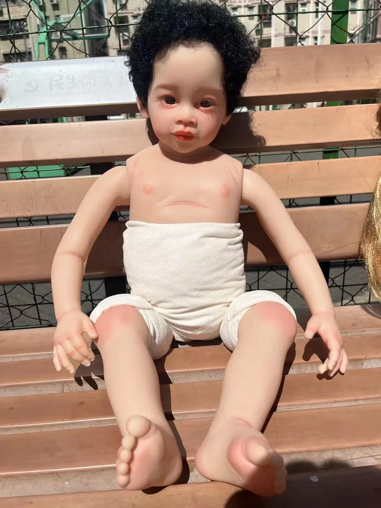 DLS Customized 32inch Limited Supply Reborn Baby  Meili With Hand-Rooted Curly Short Hair Boy Version DIY Part Christmas Gift
