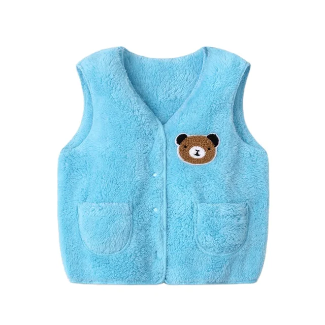 

Vest kids sleeveless waistcoat autumn outwear bear infant girl Girls fleece vest baby boy toddler velvet vest for winter warm