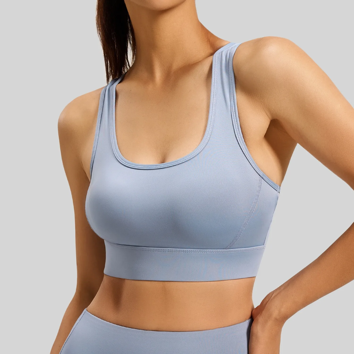 PofyBofy Sports Bras for Women High Support Racerback Running Bra Workout Crop Tank Tops Longline Sports Bra Push Up Back Closur