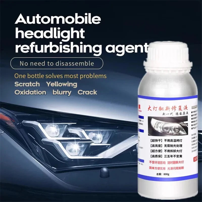 Car Headlight Polishing Kit 100ML/50ML Headlight Restoration Liquid Polymer Headlamp Renovation Repair Clean Kit Automobile Tool