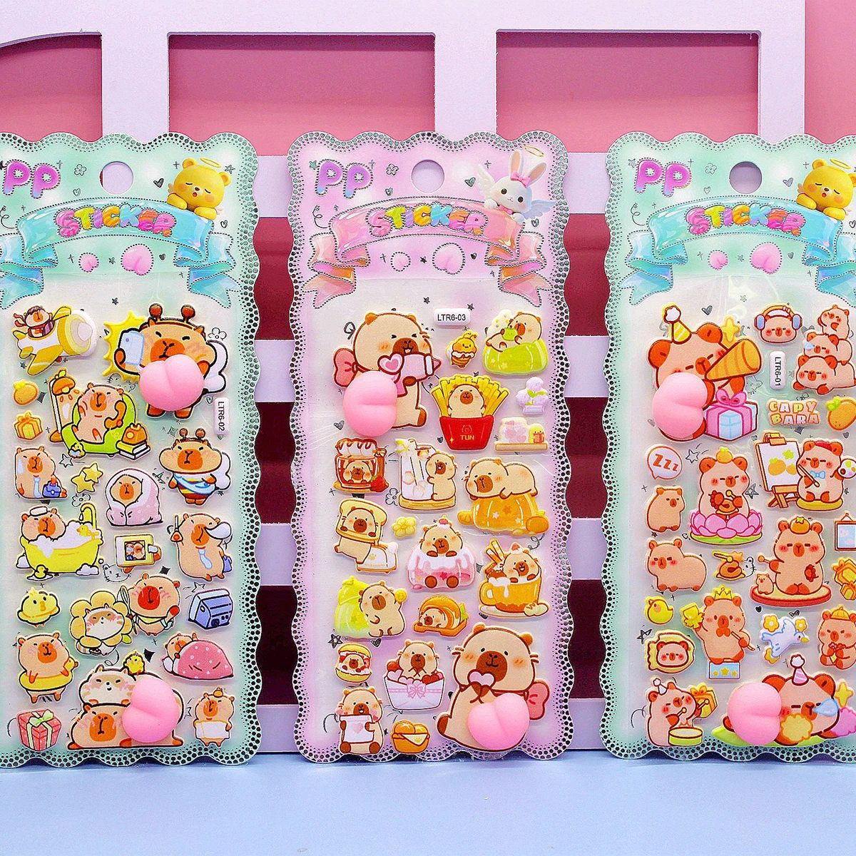 3Pcs Funny Creative Happy Buttocks Stickers Soft Pinched Decals Cute DIY Mobile Case Decorative Handbook Sticker