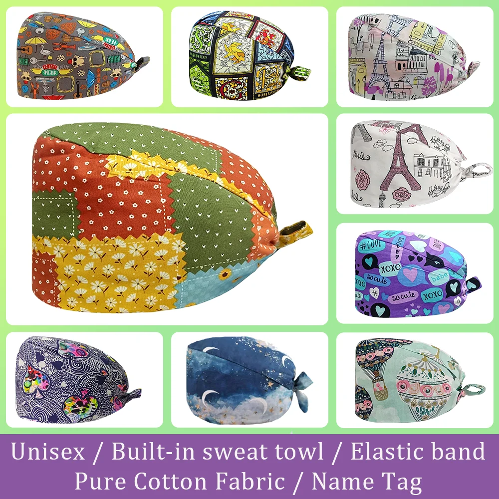 OP-Haube Frau Peeling-Kappen Damen Chirurgenhut Medizinische Männer Hüte Tierarzt Krankenschwester Klinischer Zahnarzt Arzt Zubehör Krankenpflege Labor Spa